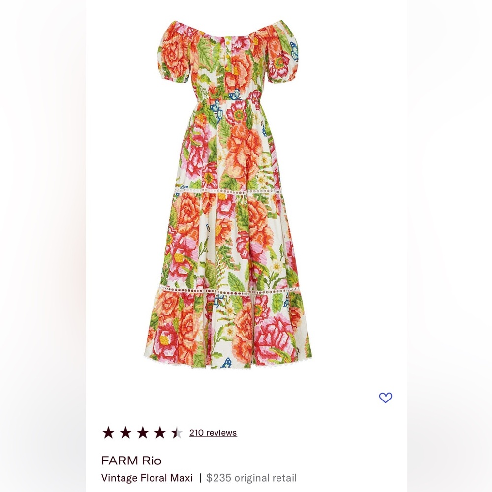 FARM Rio Vibrant Floral Off-Shoulder Maxi Dress